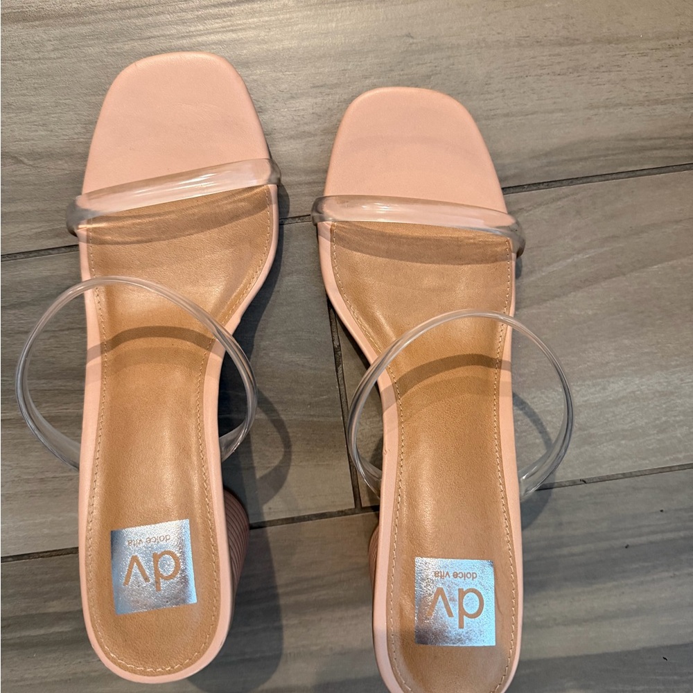 DV by Dolce Vita Beige and Clear Heeled Sandals - Picture 3 of 4